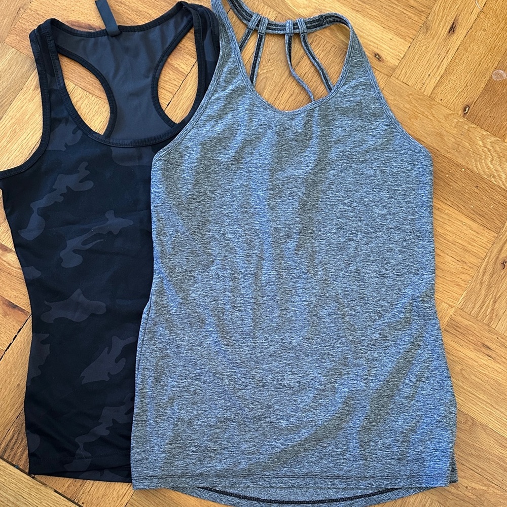 Gray and Black Camo Women's Tank Tops